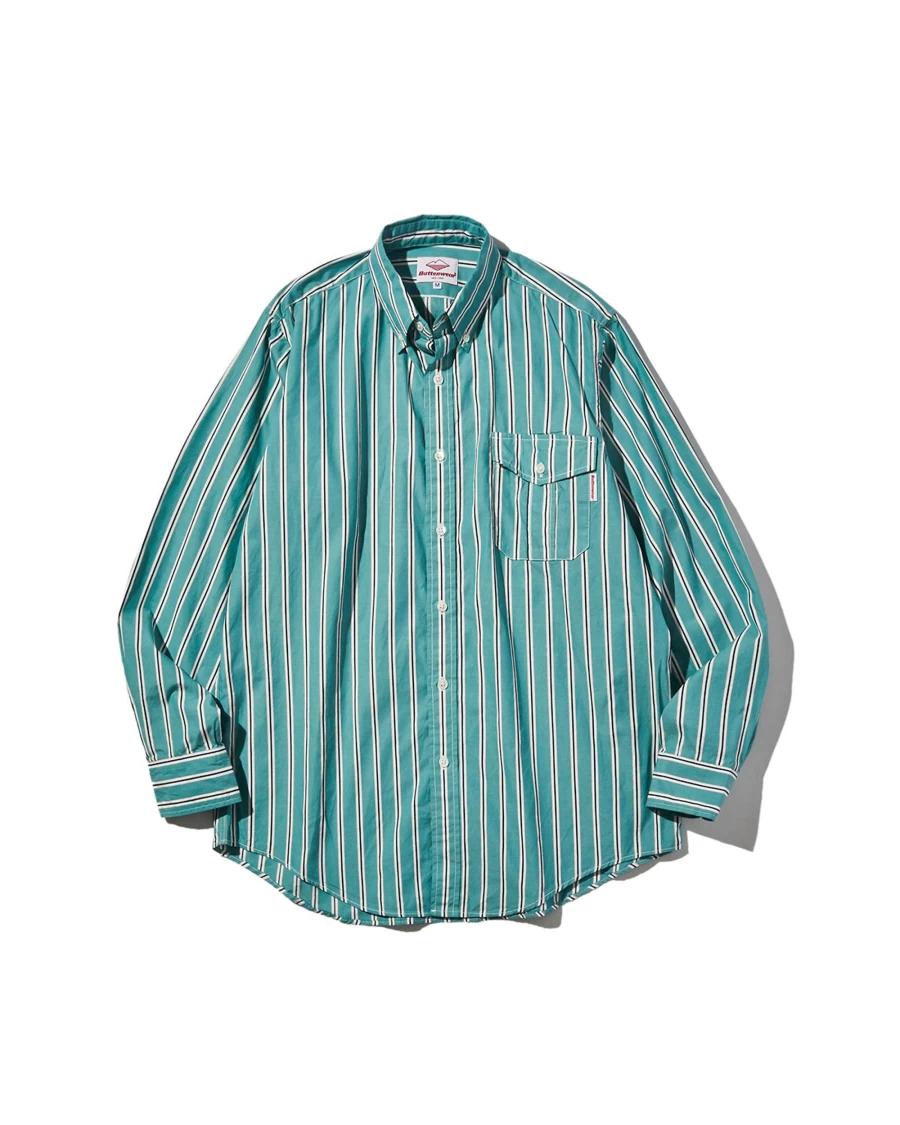 Battenwear Men's Teal Stripe Scout Shirt - Classic Casual Top for Men