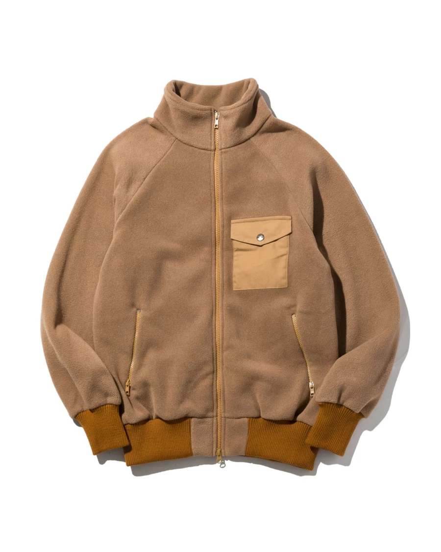Battenwear Men's Cappuccino Warm-Up Fleece Jacket - Cozy Winter Pullover for Outdoor Activities