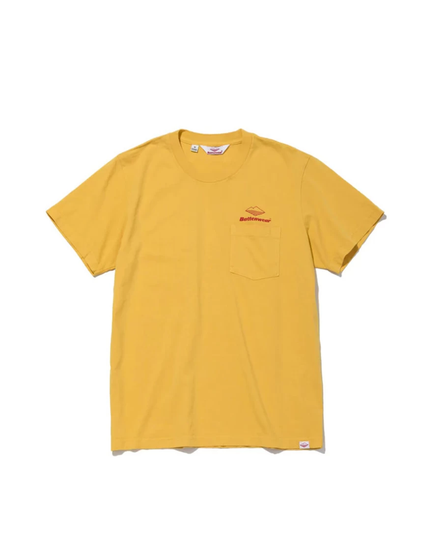 Battenwear Men's Mustard Team Short Sleeve Pocket T-Shirt