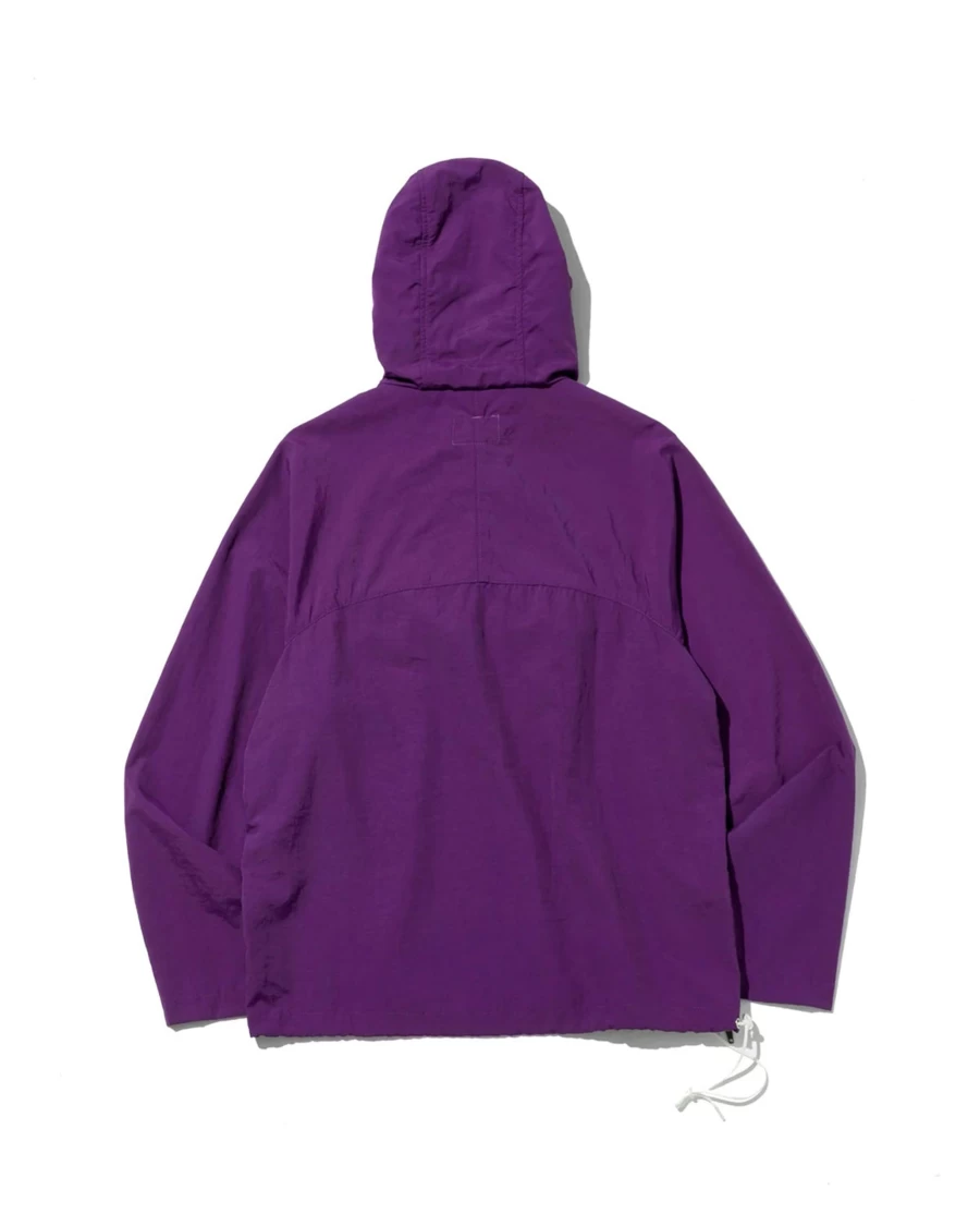 Battenwear Men's Packable Anorak Jacket in Purple, Lightweight Water-Resistant Outdoor Windbreaker