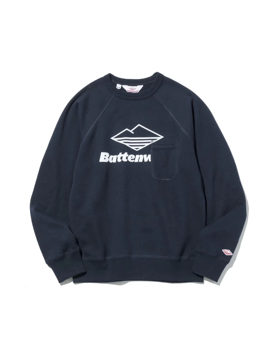 Battenwear Men's Midnight Navy Team Reach-Up Sweatshirt