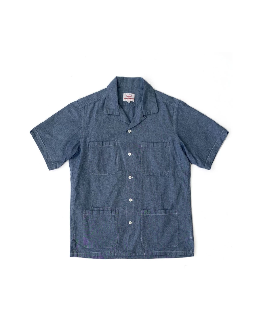 Battenwear Men's Chambray Blue Five Pocket Island Shirt