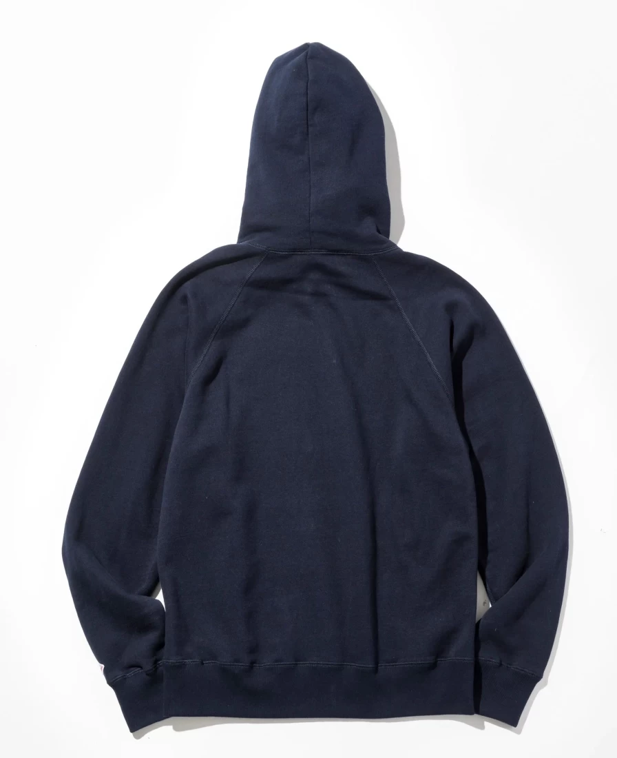 Battenwear Men's Reach-Up Hoody in Midnight Navy - Lightweight Pullover Sweatshirt