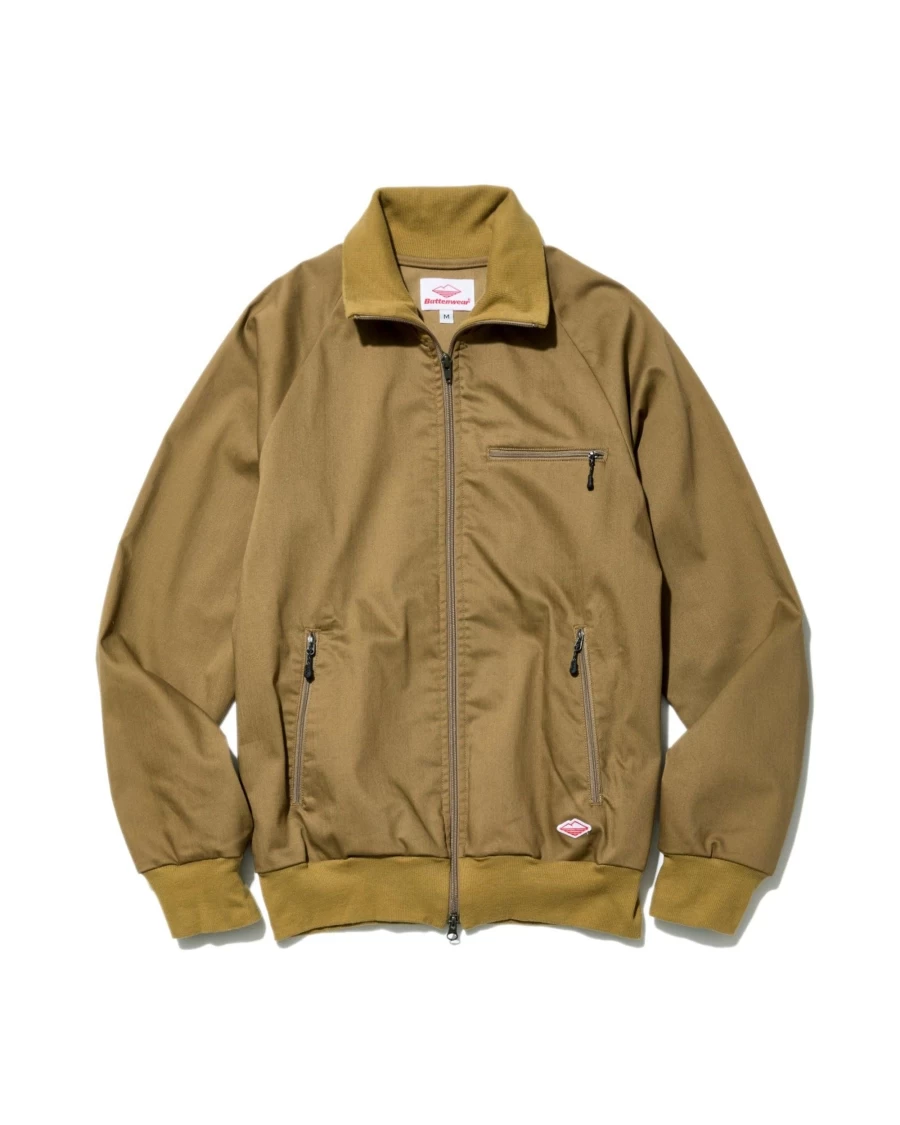 Battenwear Men's Khaki Track Jacket - Lightweight Athletic Running Top