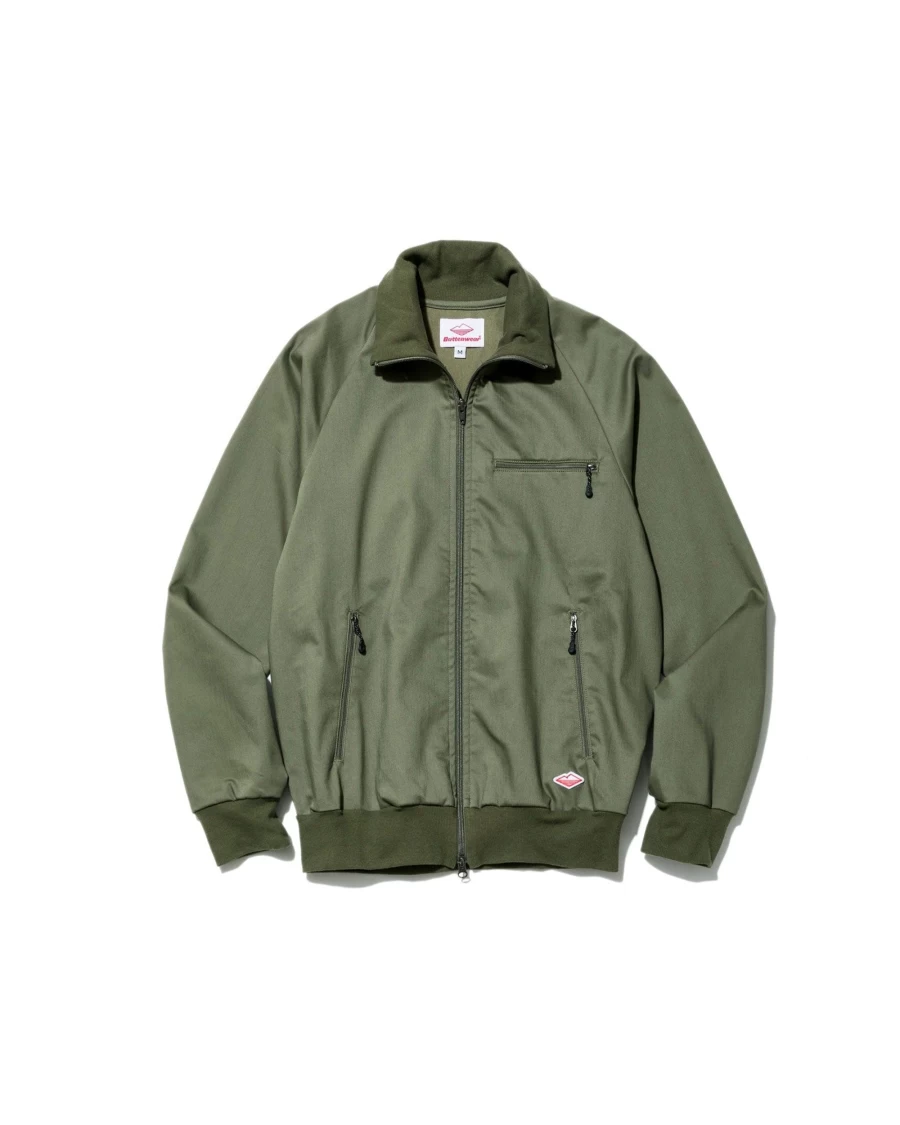 Battenwear Men's Olive Track Jacket - Lightweight Athletic Zip-Up Style