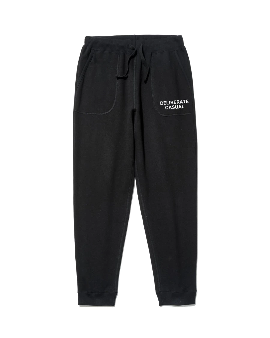 Battenwear Men's Black Deliberate Casual Step-Up Sweatpants