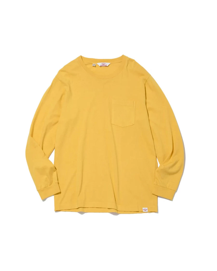 Battenwear Men's Mustard Long Sleeve Pocket T-Shirt - L/S Pocket Tee