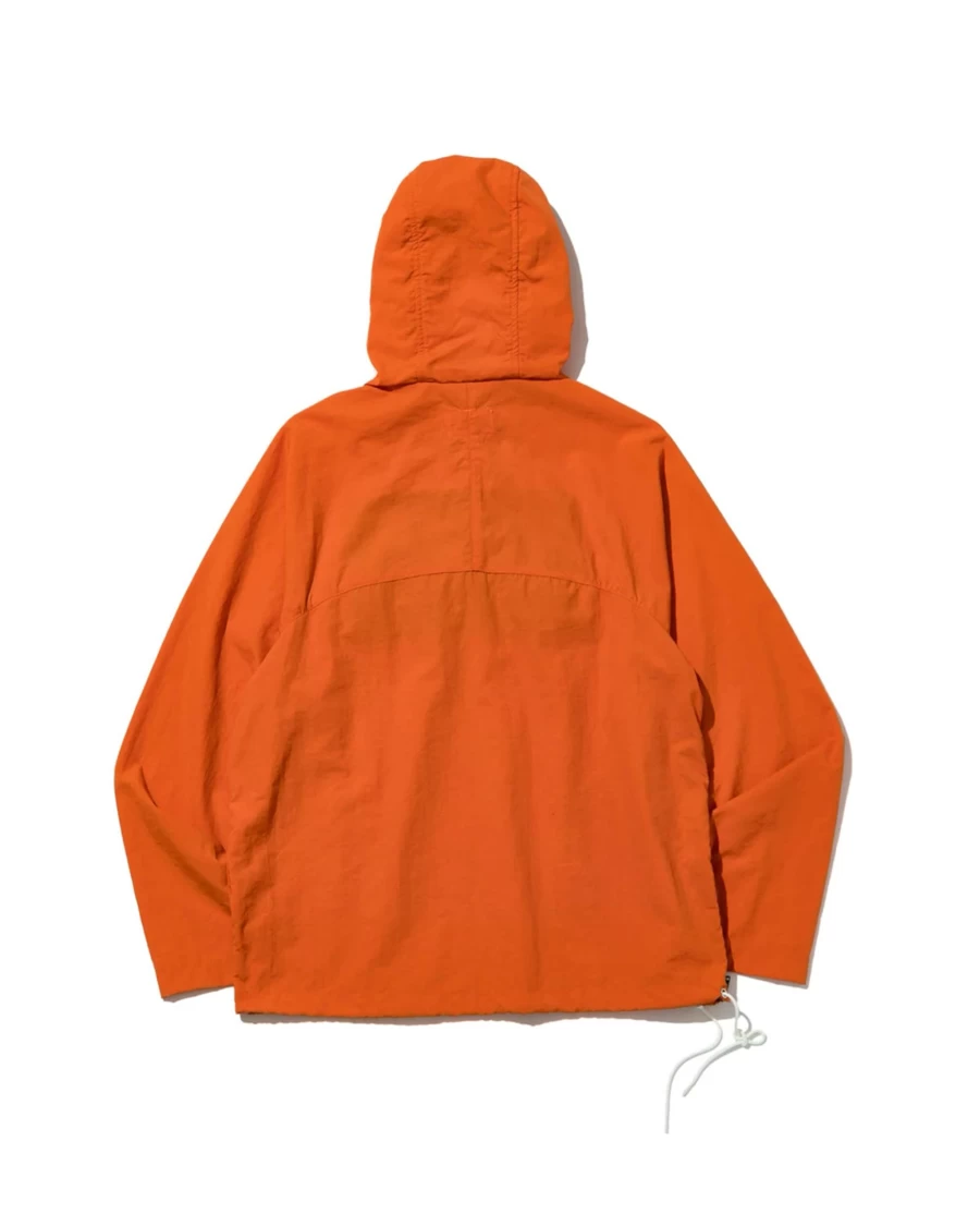 Battenwear Men's Orange Packable Anorak Jacket - Lightweight Travel Hoodie