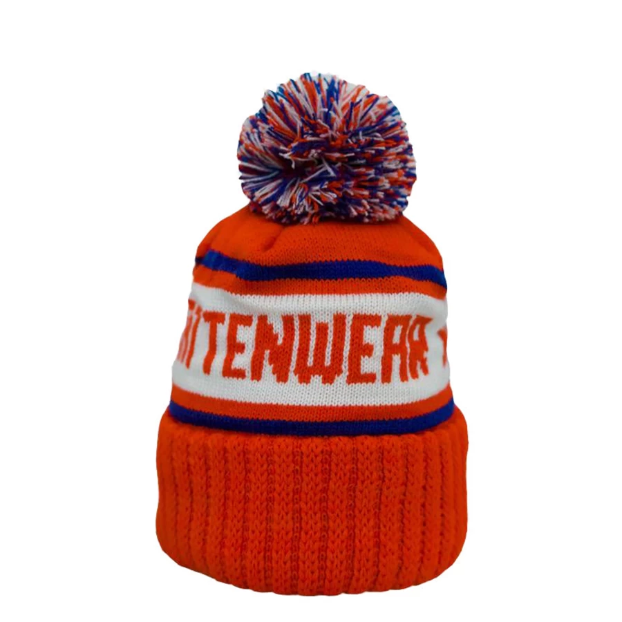 Battenwear Men's Red Logo Beanie - Embroidered Winter Hat for Men