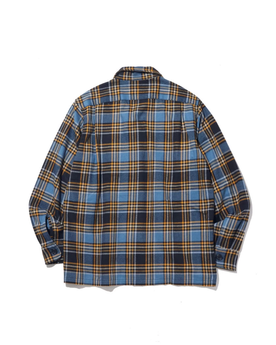 Battenwear Men's Five Pocket Canyon Shirt in Blue Jay Plaid - Classic Casual Button-Up