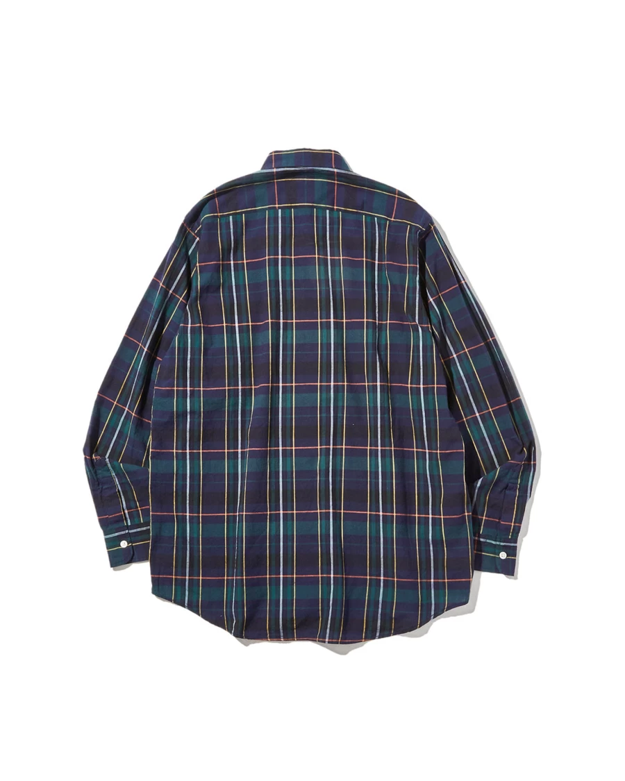 Battenwear Men's Navy Plaid Scout Shirt - Classic Casual Button-Up Top