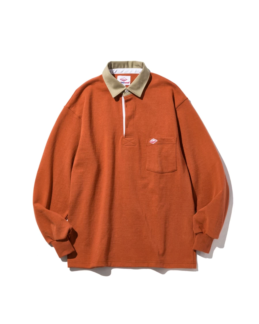 Battenwear Men's Rust Pocket Rugby Shirt - Classic Casual Top for Everyday Wear