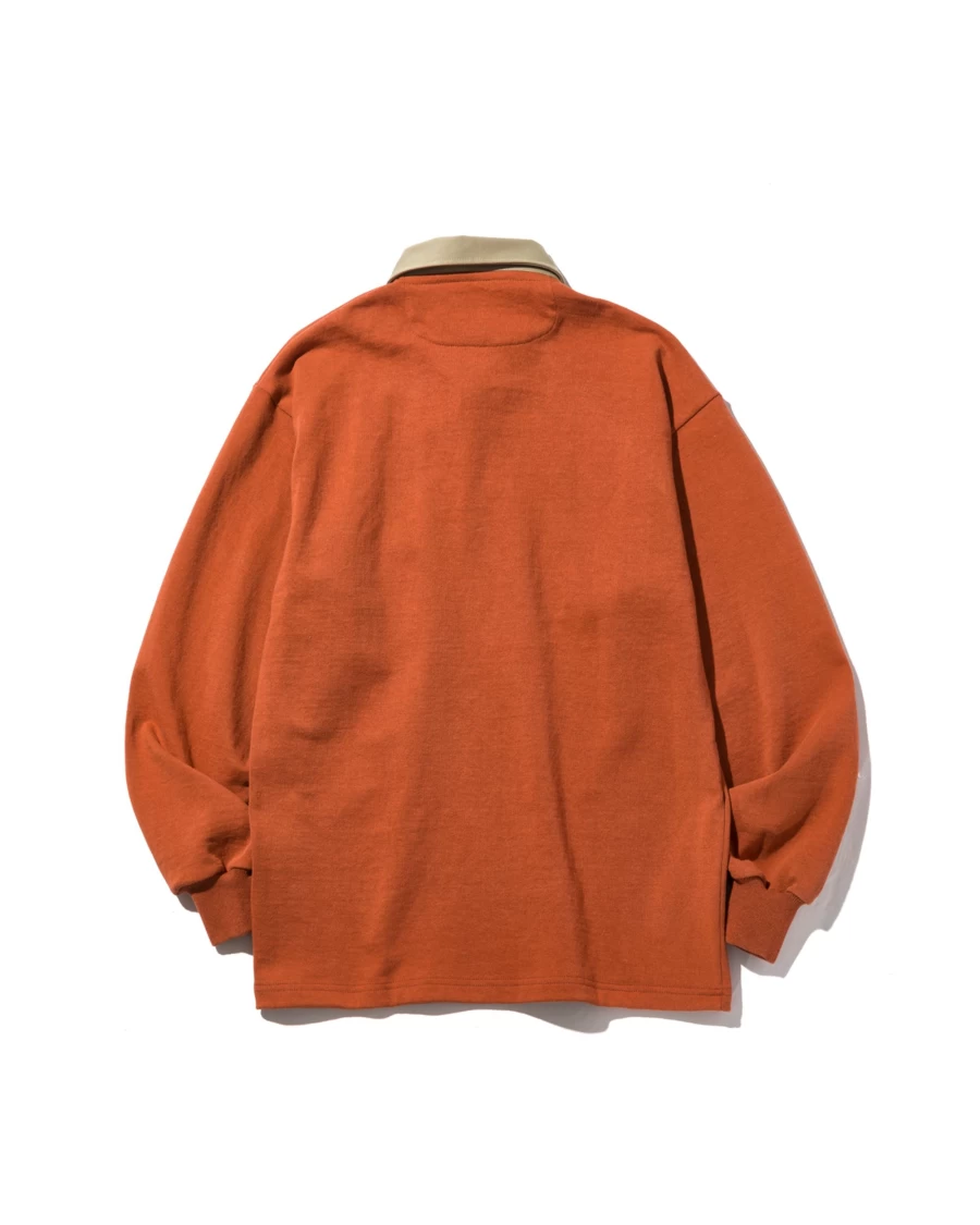 Battenwear Men's Rust Pocket Rugby Shirt - Classic Casual Top for Everyday Wear