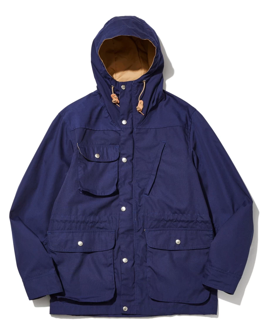 Battenwear Men's Travel Shell Parka Jacket in Navy X Khaki Color