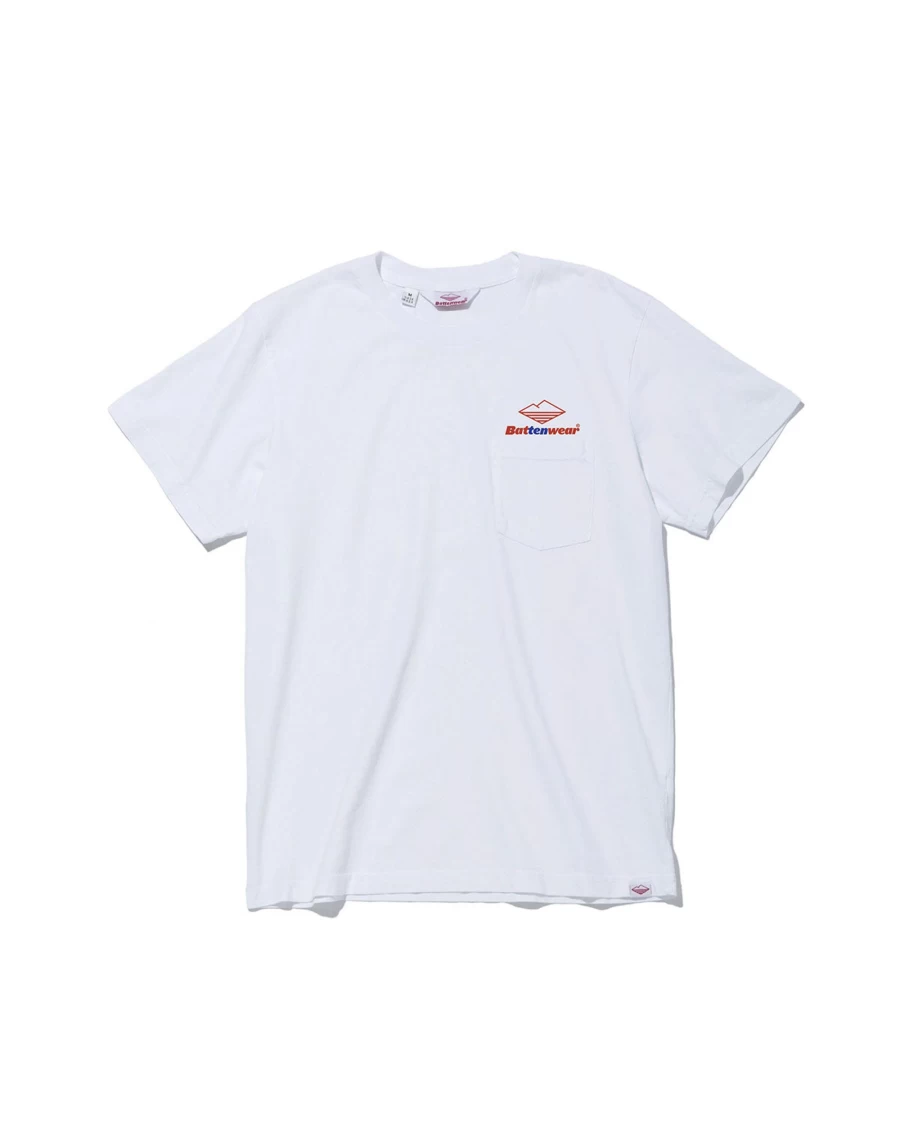 Battenwear Men's 10th Anniversary Short Sleeve Pocket T-Shirt in White
