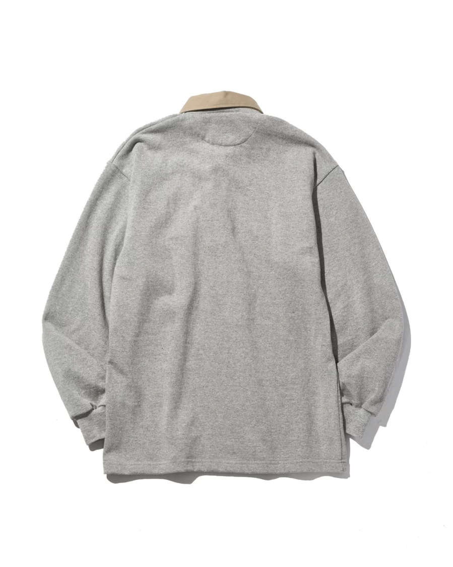 Battenwear Men's Ash Grey Pocket Rugby Shirt - Classic Casual Top