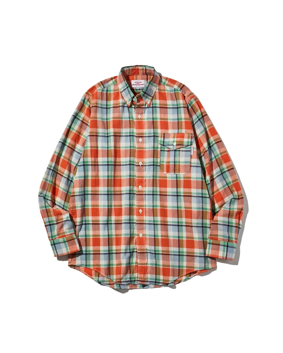 Battenwear Men's Scout Shirt in Salmon Plaid - Classic Casual Flannel Top