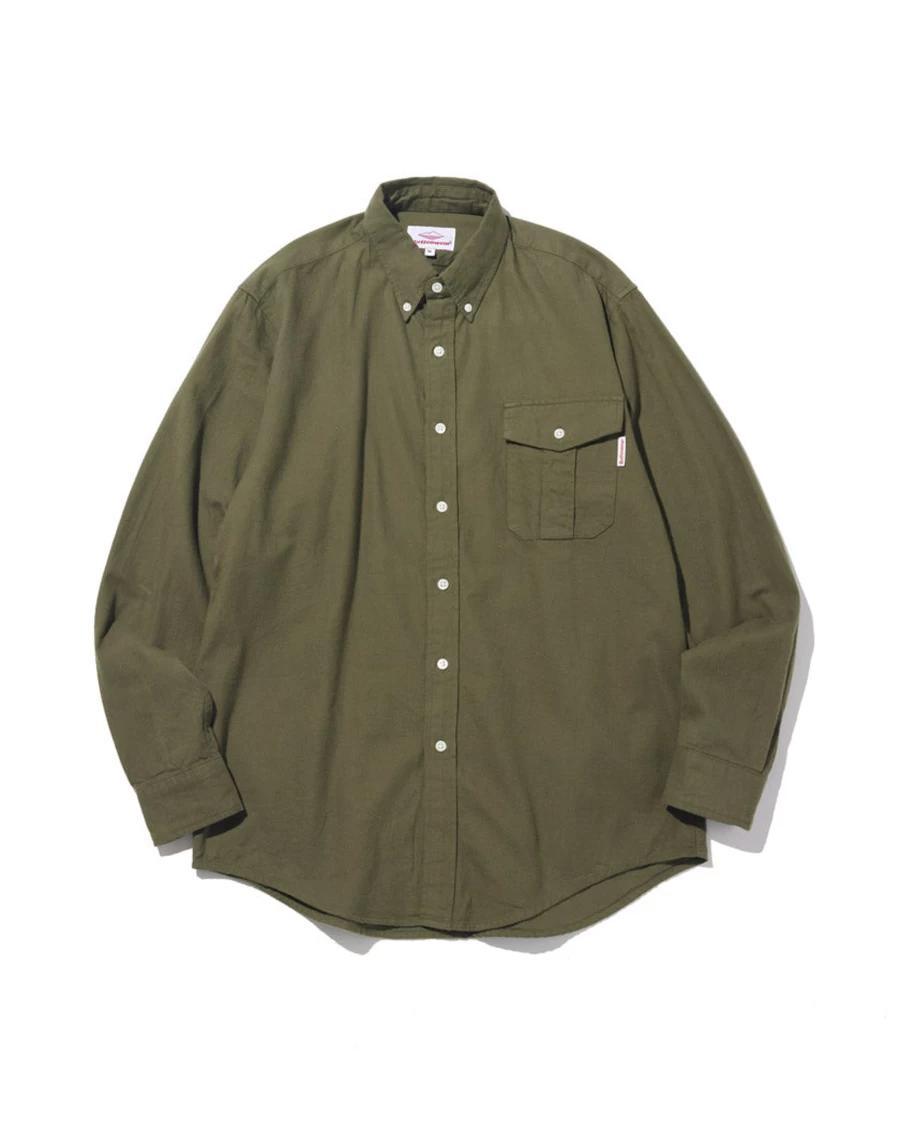 Battenwear Men's Olive BD Scout Shirt – Classic Casual Button-Down Top