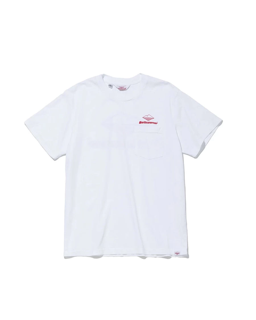 Battenwear Men's Team Short Sleeve Pocket T-Shirt in White
