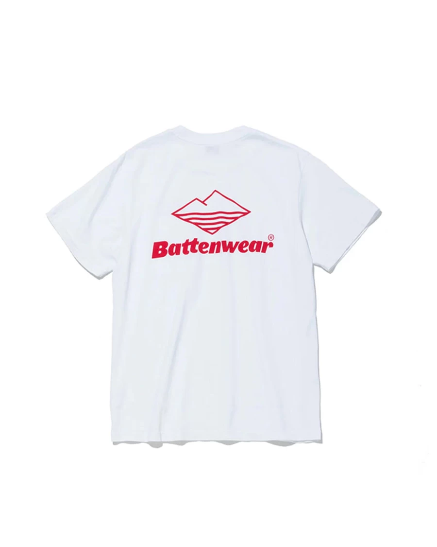 Battenwear Men's Team Short Sleeve Pocket T-Shirt in White