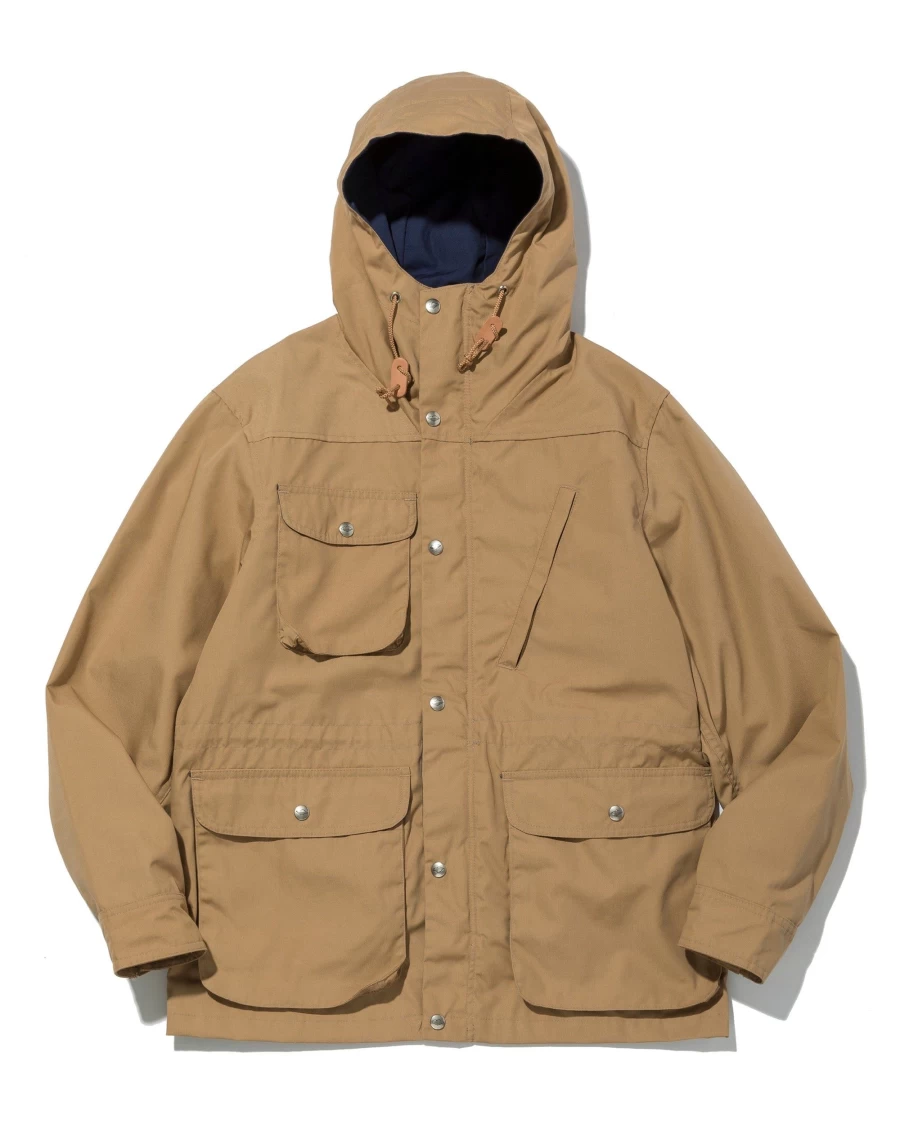 Battenwear Men's Travel Shell Parka Jacket in Khaki X Navy – Lightweight Water-Resistant Outerwear