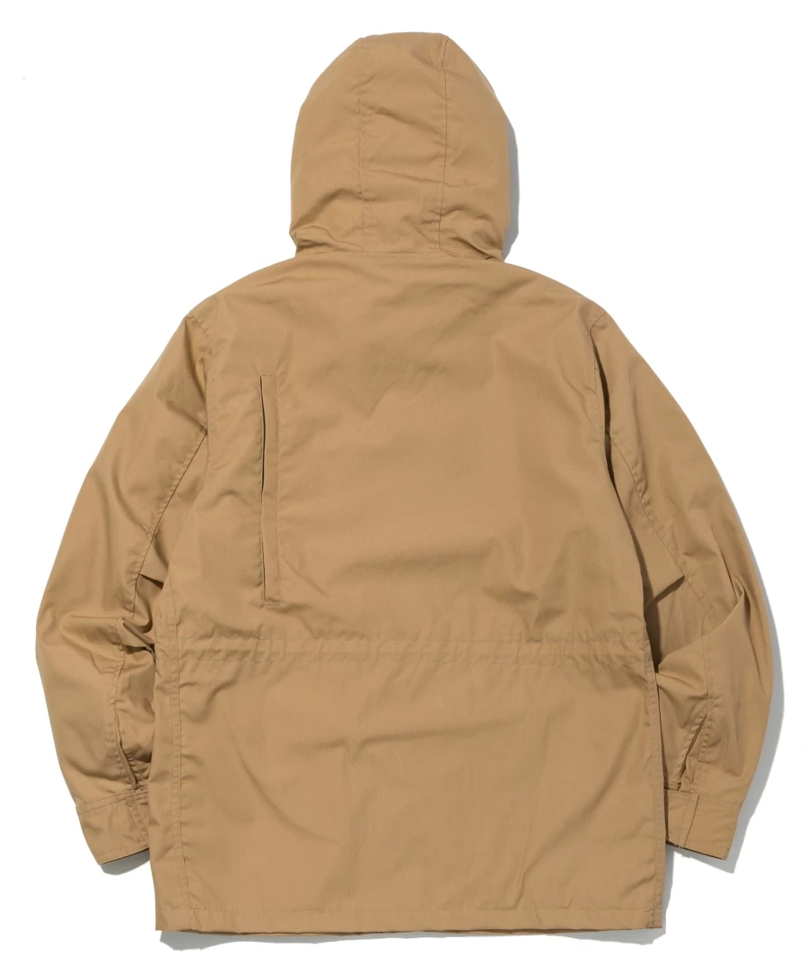 Battenwear Men's Travel Shell Parka Jacket in Khaki X Navy – Lightweight Water-Resistant Outerwear