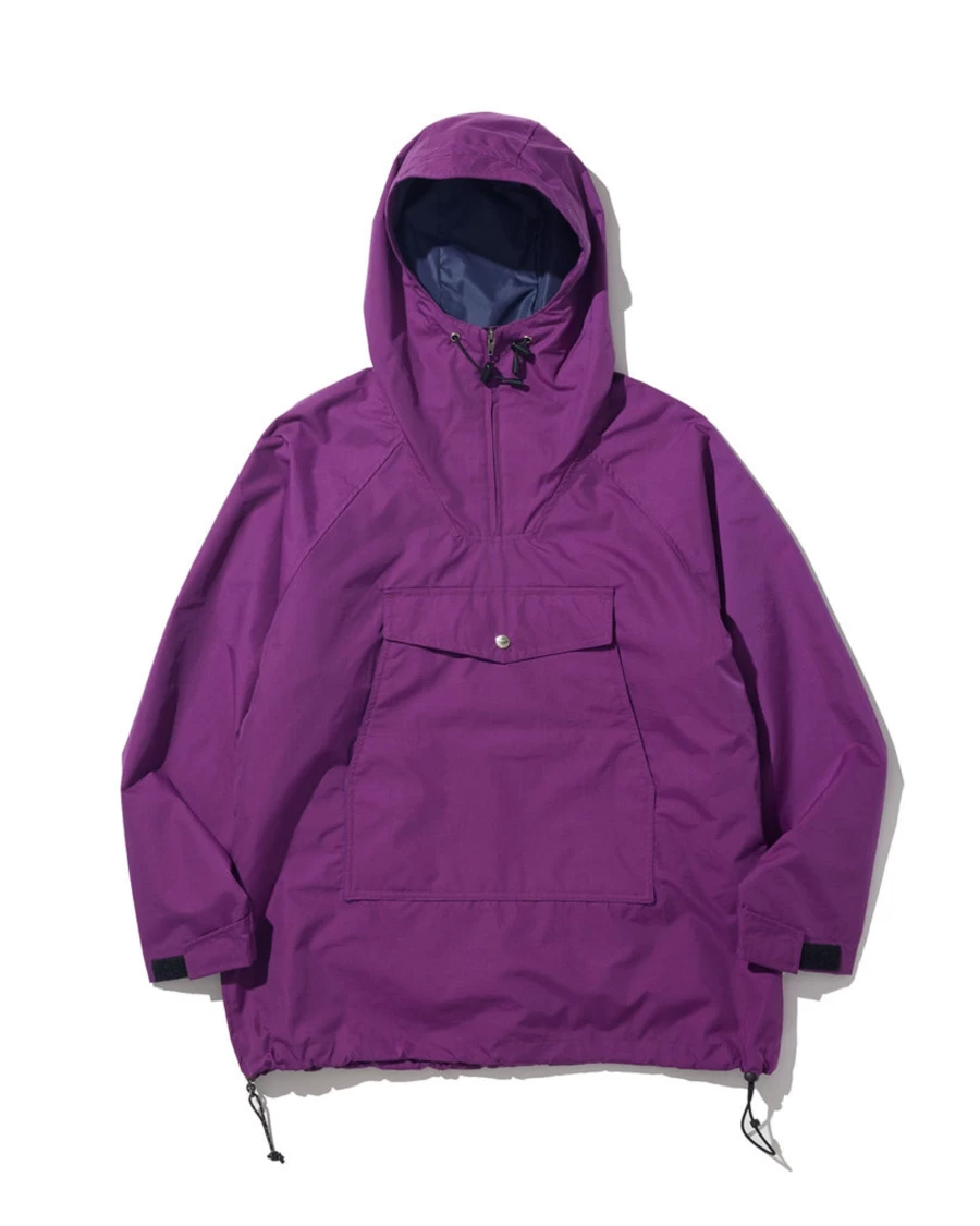 Battenwear Men's Scout Anorak Jacket in Purple, Lightweight Water-Resistant Outdoor Pullover