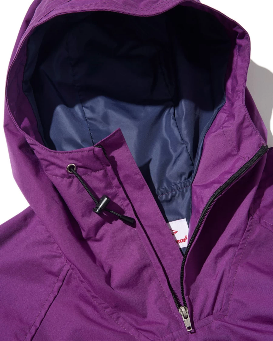 Battenwear Men's Scout Anorak Jacket in Purple, Lightweight Water-Resistant Outdoor Pullover
