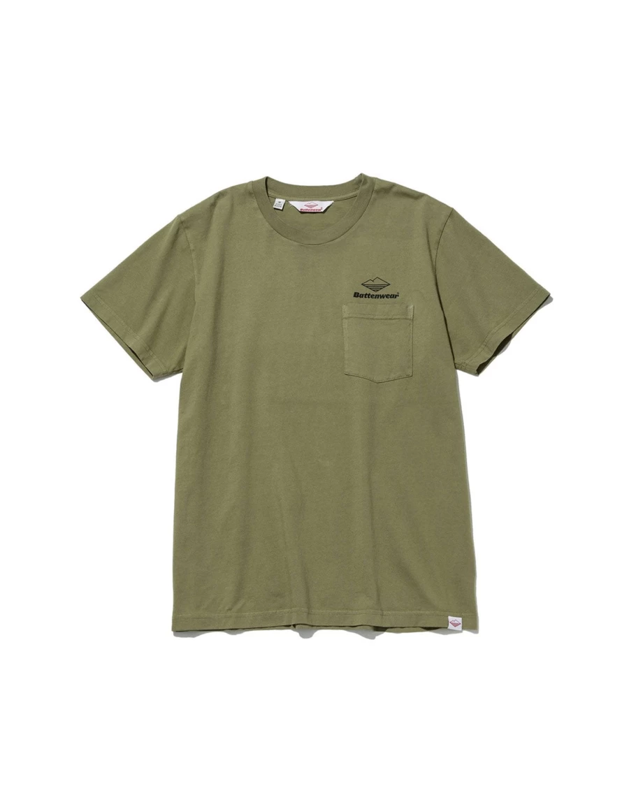 Battenwear Men's Olive Team Short Sleeve Pocket T-Shirt