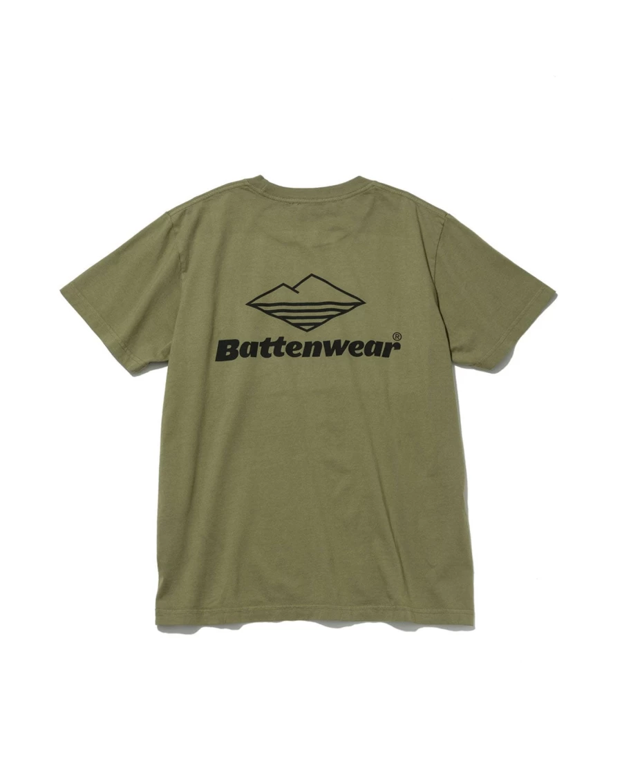 Battenwear Men's Olive Team Short Sleeve Pocket T-Shirt
