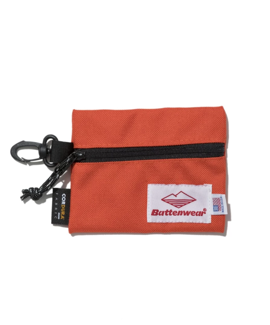 Battenwear Men's Orange Small Zip Pouch - Compact & Durable Storage Accessory
