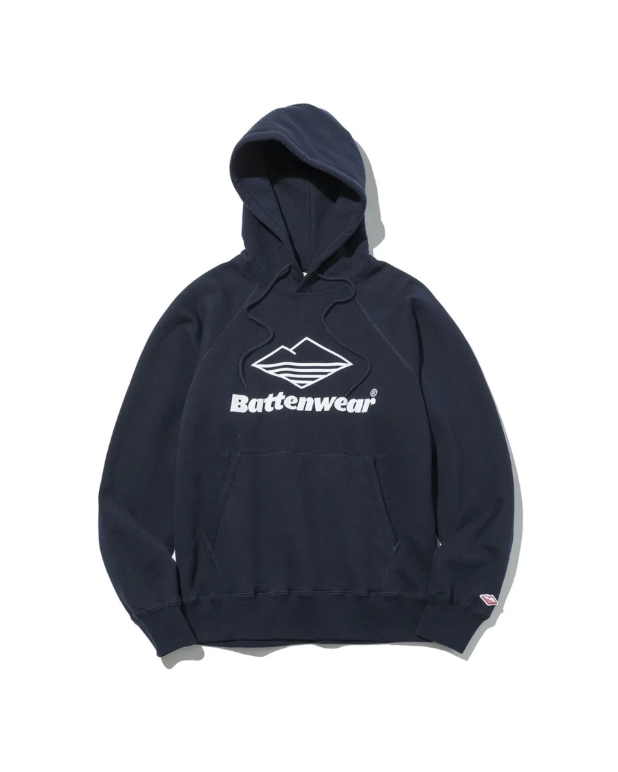 Battenwear Men's Team Reach-Up Hoody in Midnight Navy - Premium Athletic Pullover