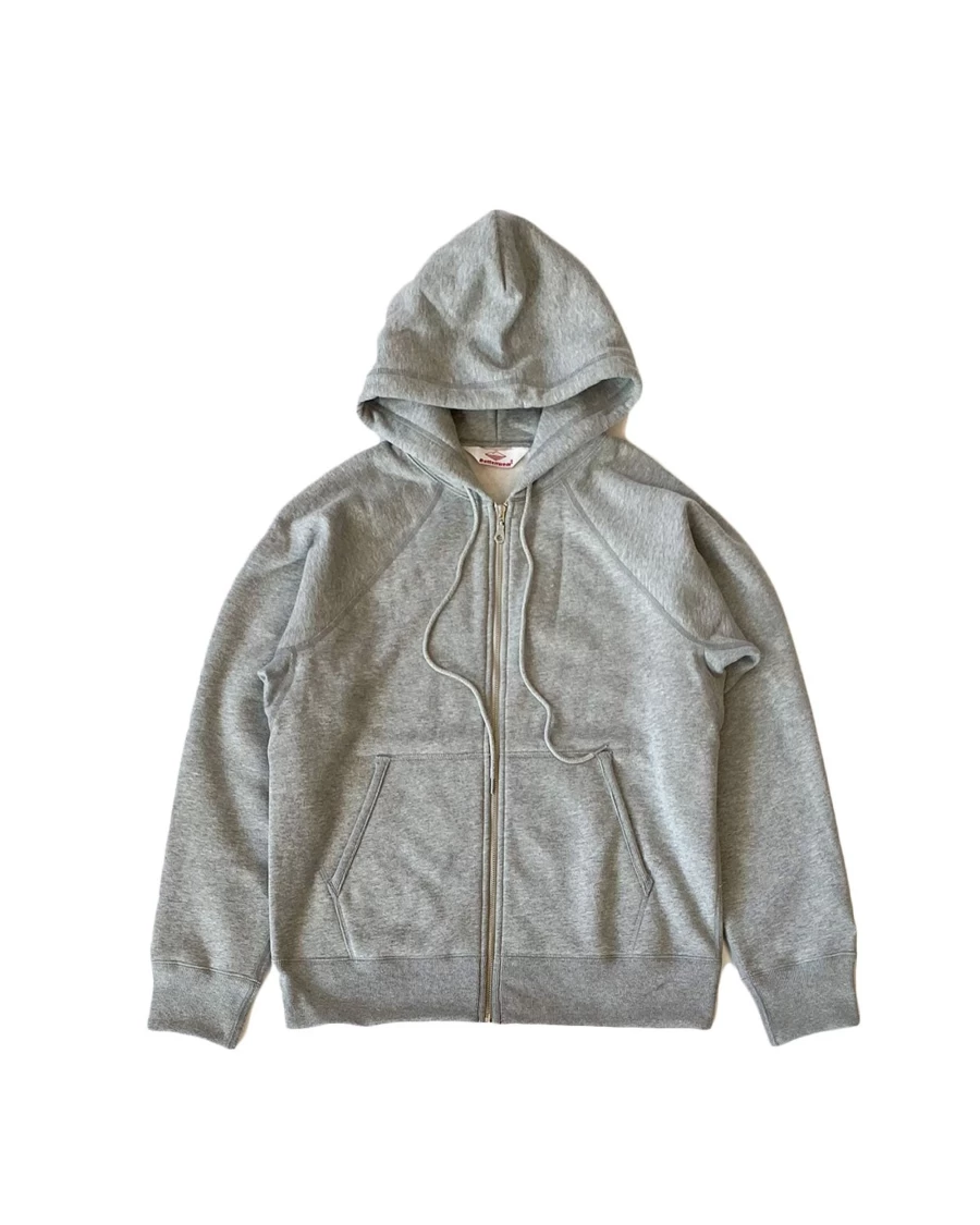 Battenwear Men's Reach-Up Zip Hoodie - Heather Grey Pullover Fleece Jacket