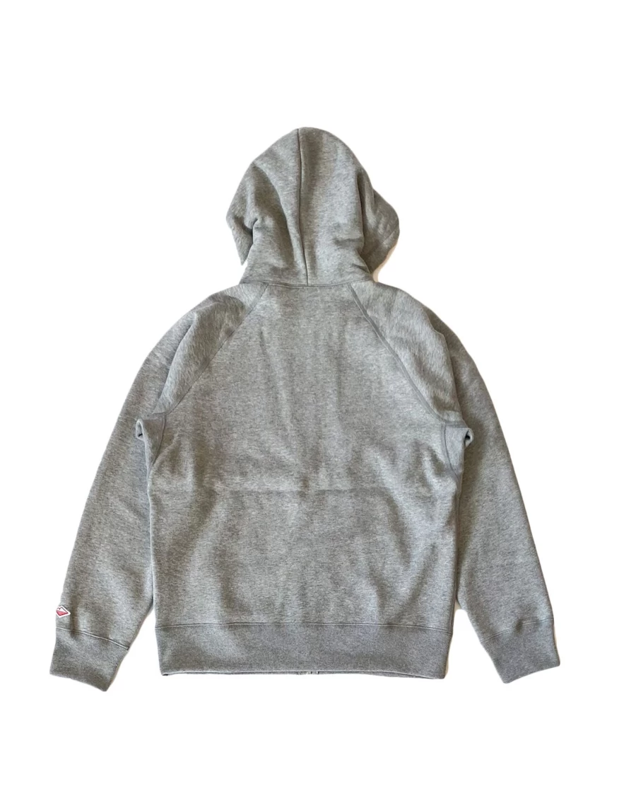 Battenwear Men's Reach-Up Zip Hoodie - Heather Grey Pullover Fleece Jacket