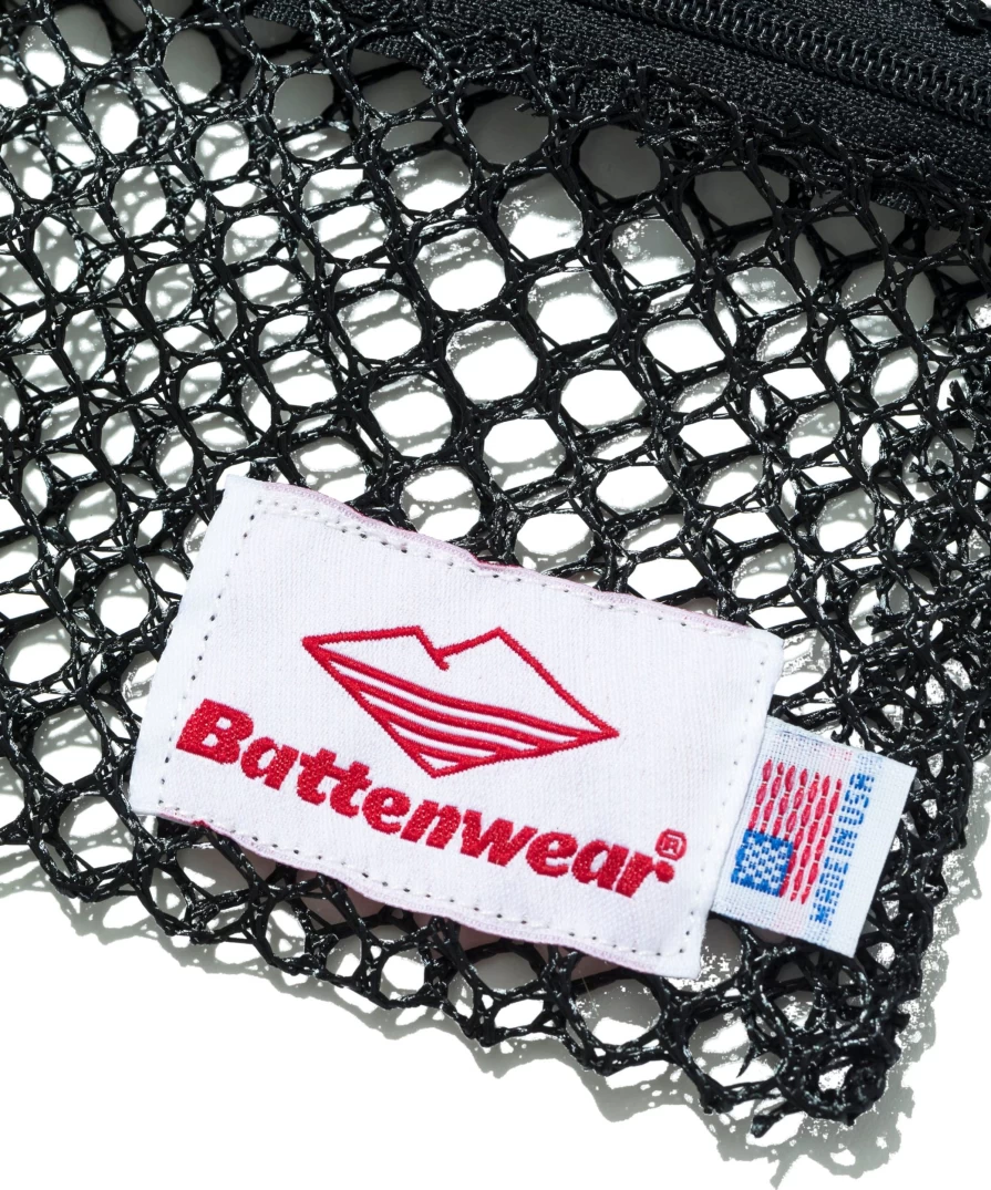 Battenwear Men's Black Mesh Zip Pouch - Durable & Stylish Storage Accessory