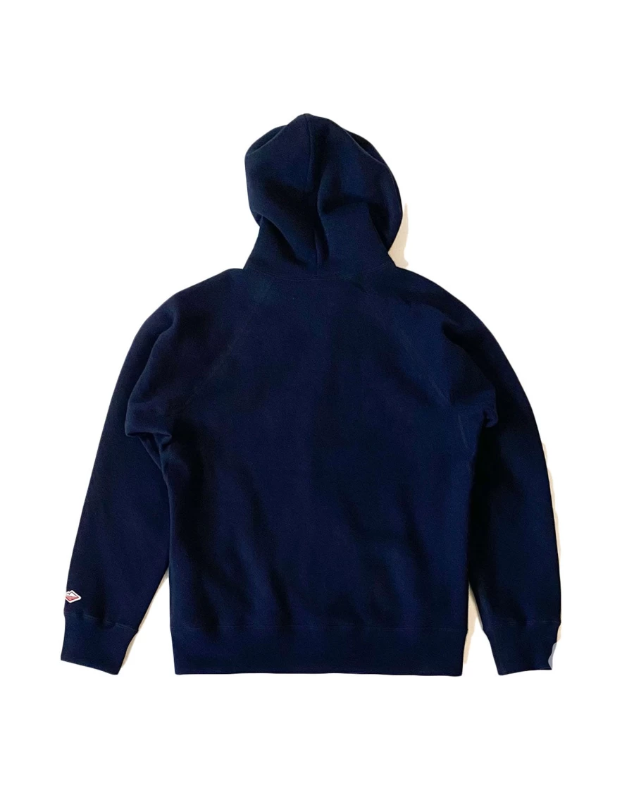 Battenwear Men's Reach-Up Zip Hoody in Midnight Navy - Lightweight Fleece Pullover with Full-Zip