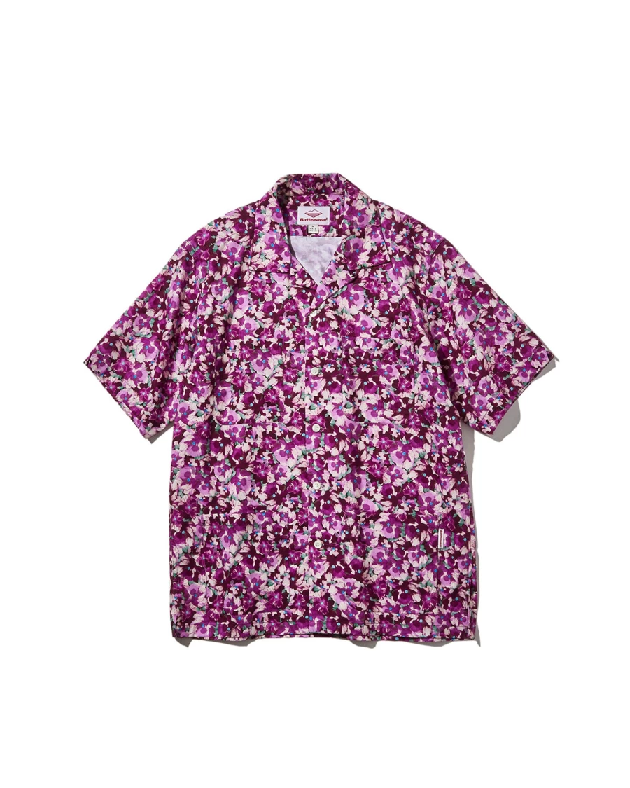 Battenwear Men's Five Pocket Shirt in Plum Flower Print - Island Style Casual Wear