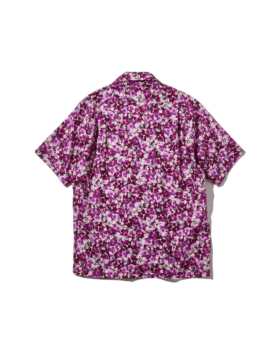 Battenwear Men's Five Pocket Shirt in Plum Flower Print - Island Style Casual Wear