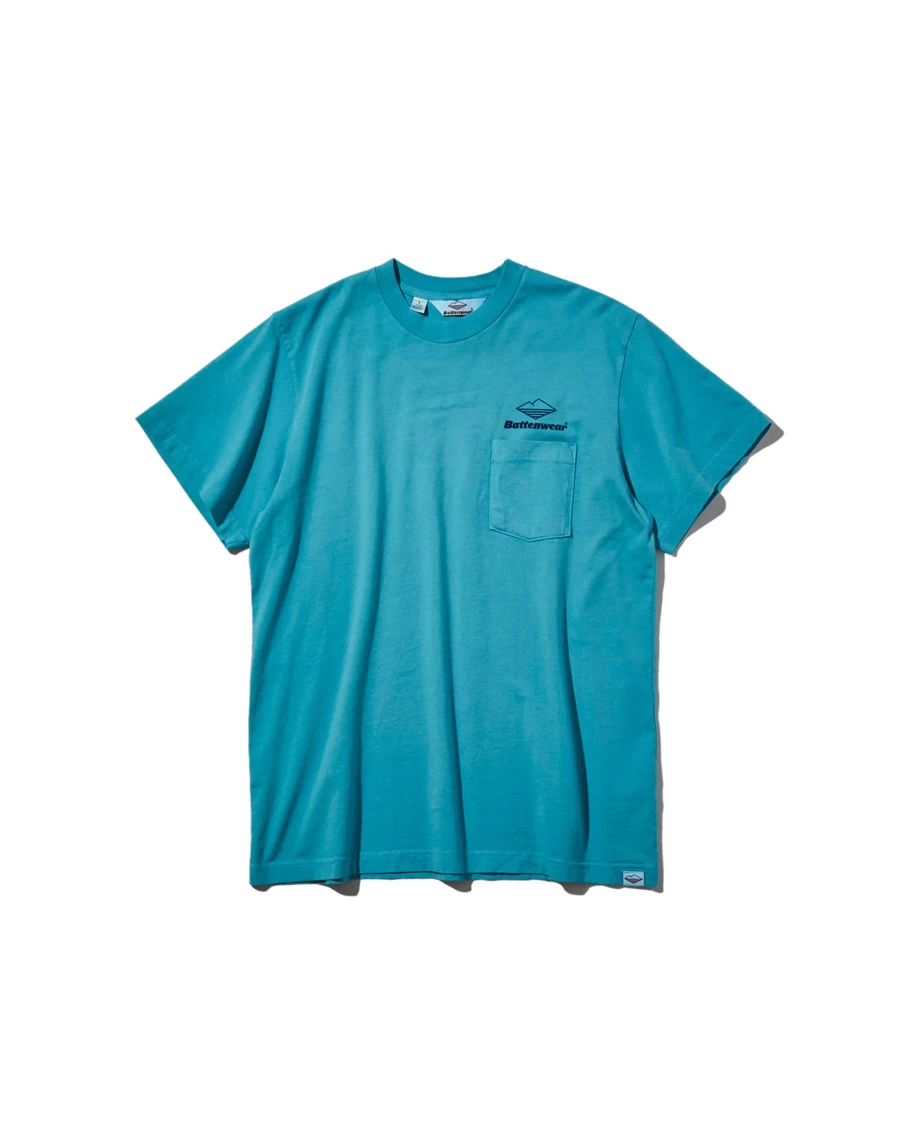 Battenwear Men's Team Short Sleeve Pocket T-Shirt in Aqua