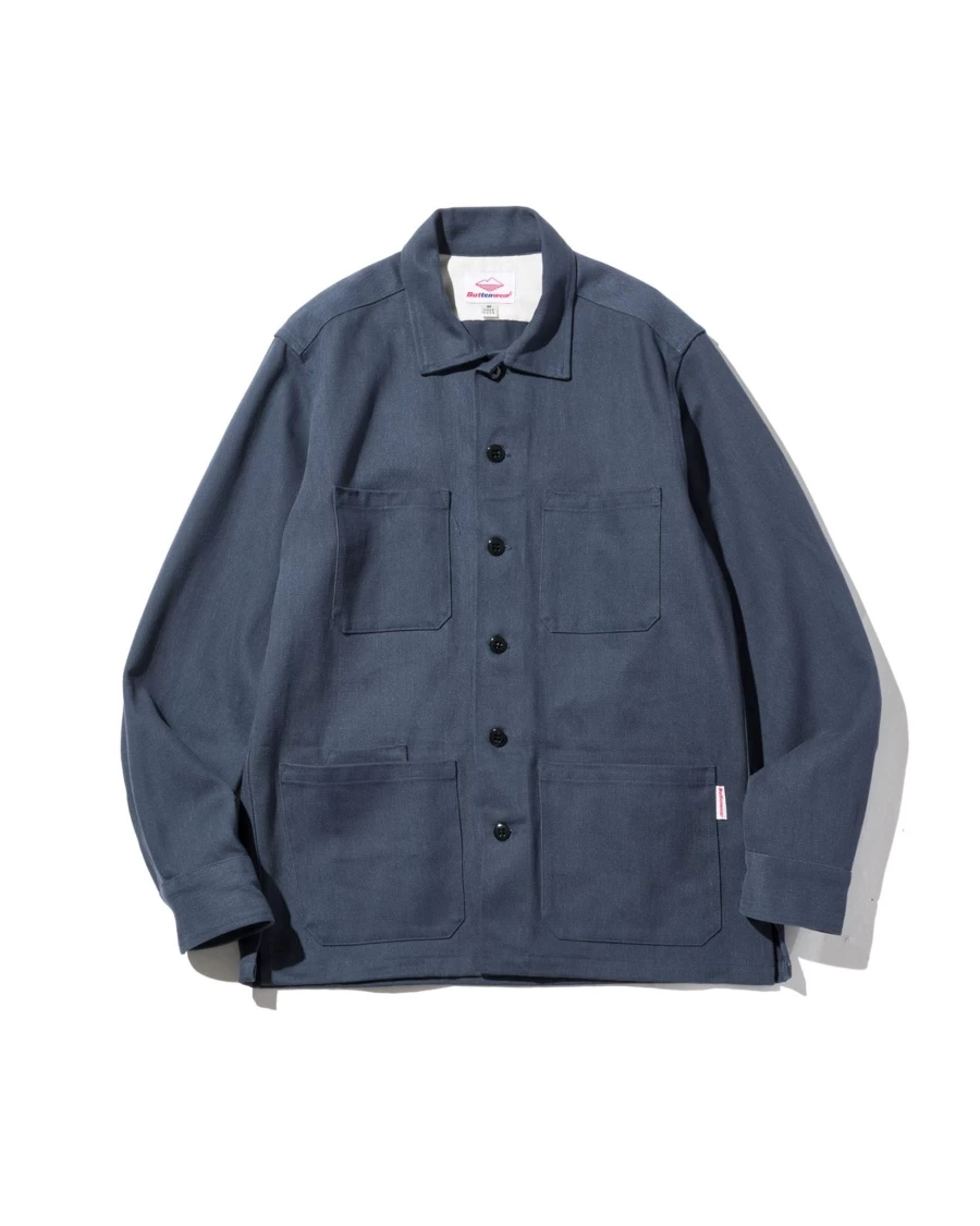 Battenwear Men's Five Pocket Canyon Shirt in Brushed Navy - Classic Utility Style