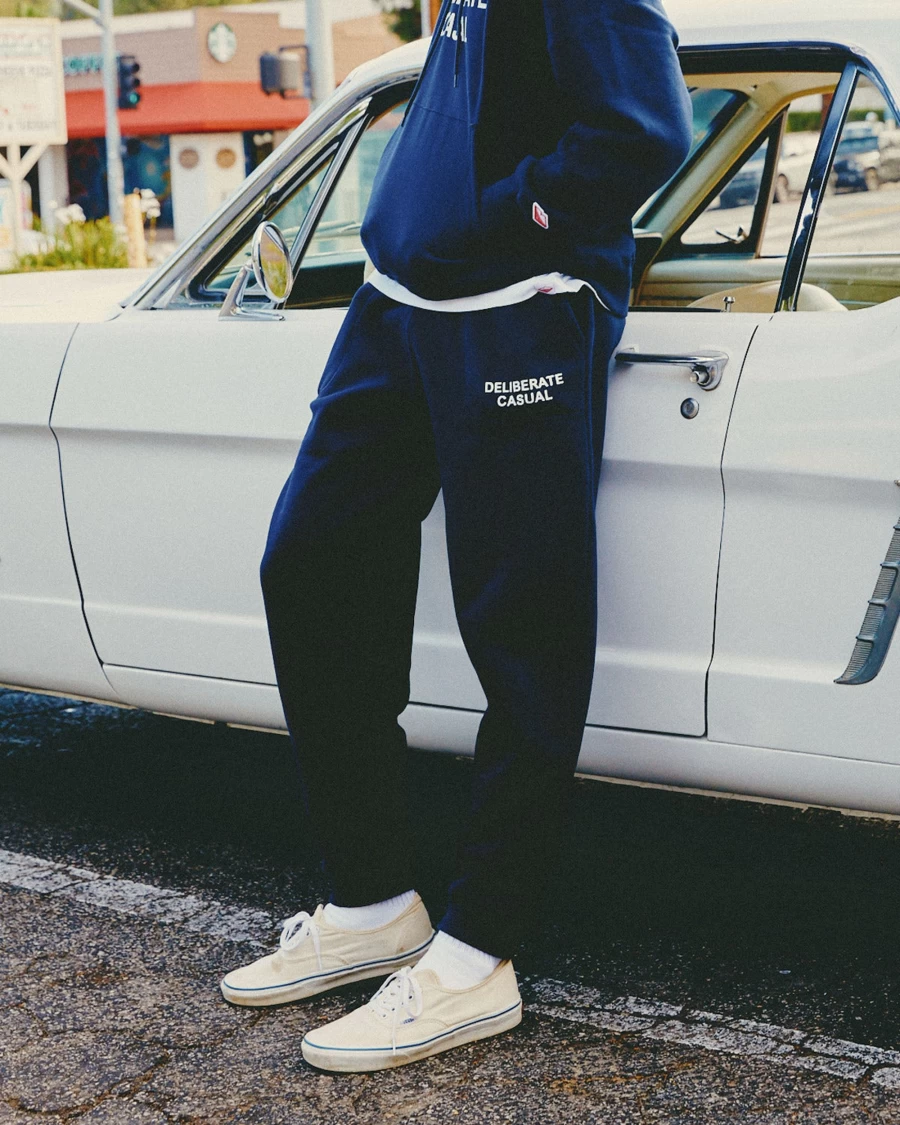 Battenwear Men's Deliberate Casual Step-Up Sweatpants in Midnight Navy