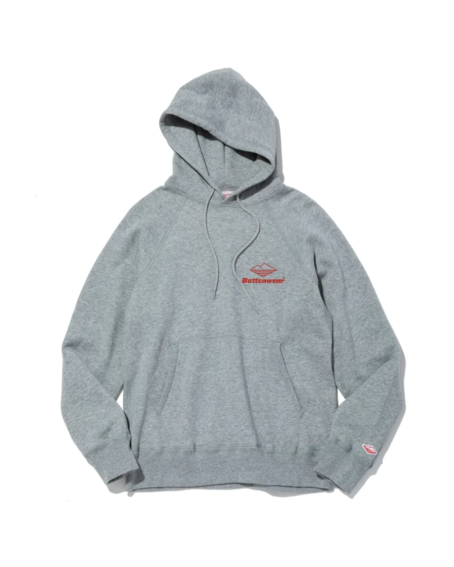 Battenwear Men's Heather Grey Team Reach-Up Hoody - Print B Pullover Sweatshirt