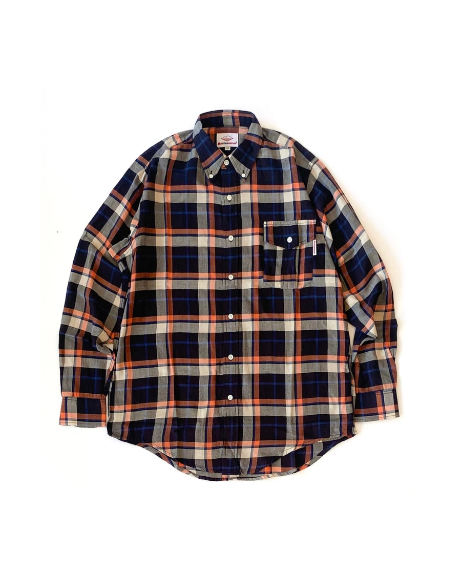 Battenwear Men's Blue Plaid Scout Shirt - Classic Casual Button-Up Top